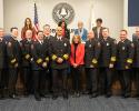 new Fire Chief and Fire command staff in front of the BOC