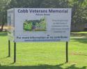 Veterans Memorial sign on the future site