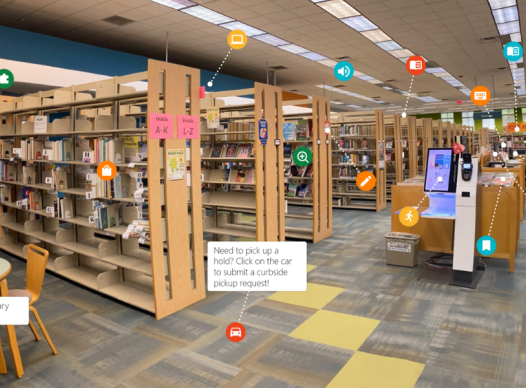 a 360 degree photo of the interior of West Cobb Regional Library