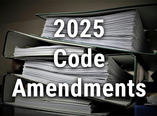  picture that says 2025 Code Amendments