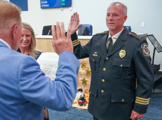 picture of New Police Chief Being Sworn In