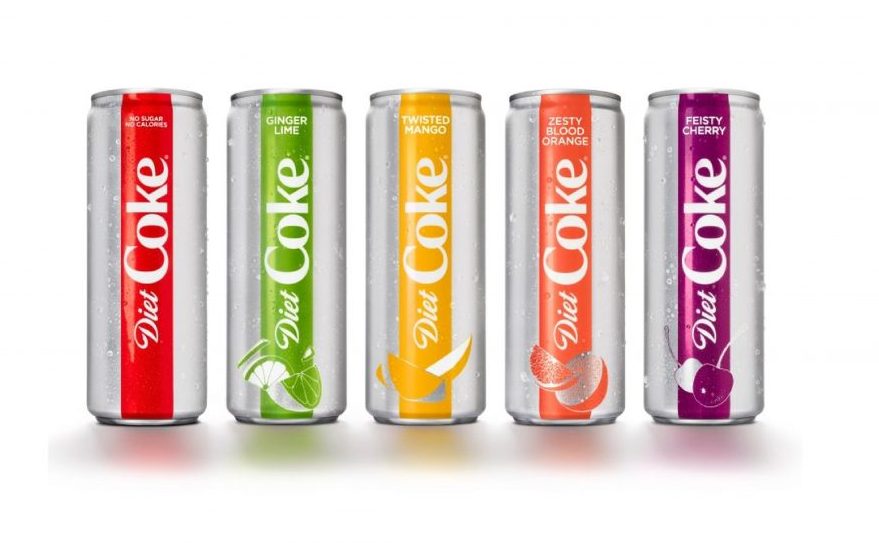 Diet Coke, Ginger Lime, Blood Orange, Cherry, Mango