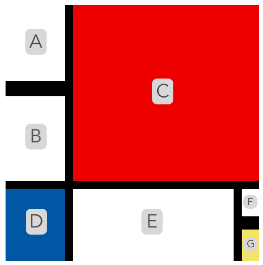 Screen shot of Piet Mondrian's Composition II in Red, Blue, and Yellow