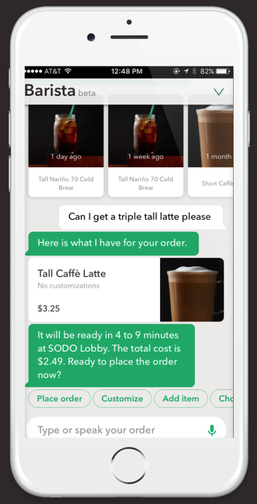 MyStarbucks Barista chat bot