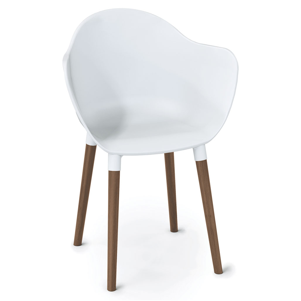 OfficeSource Allure Collection Plastic Bucket Chair with Light Wood