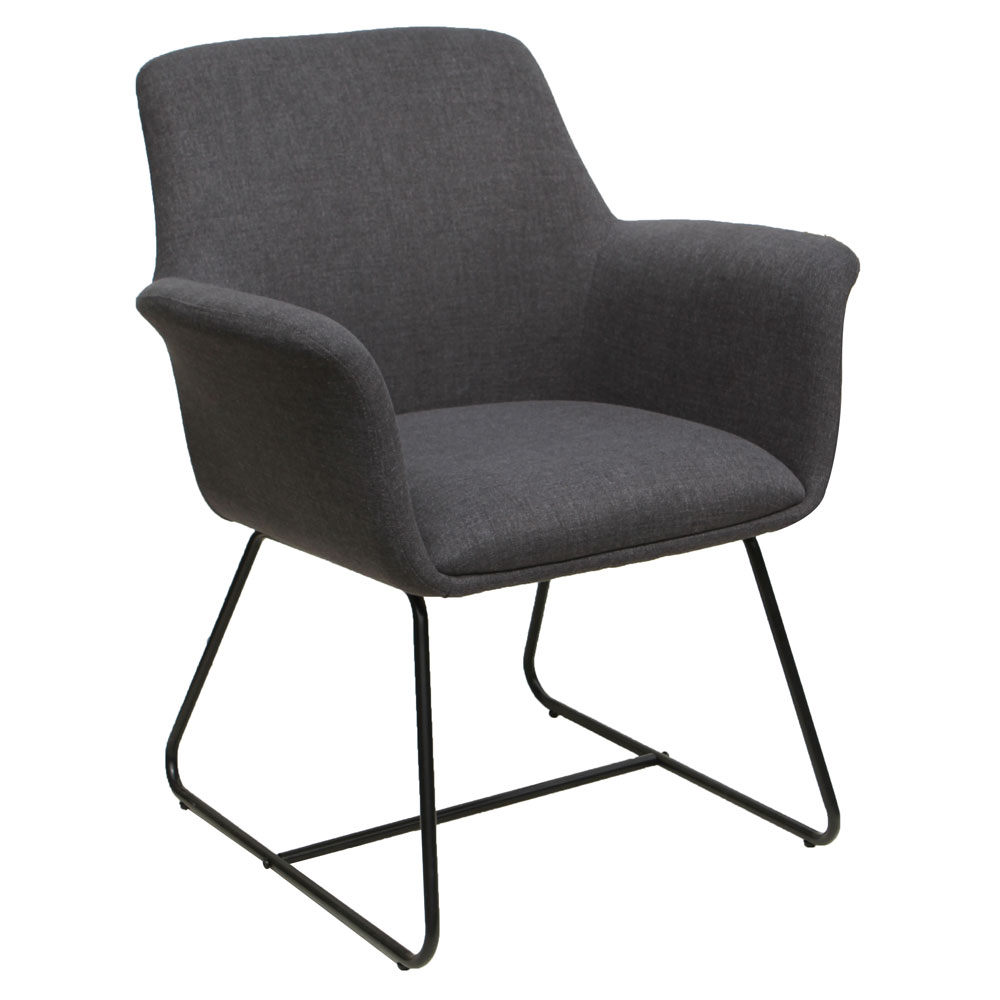 OfficeSource Bolster Collection Mid Back Guest Chair with Metal Sled