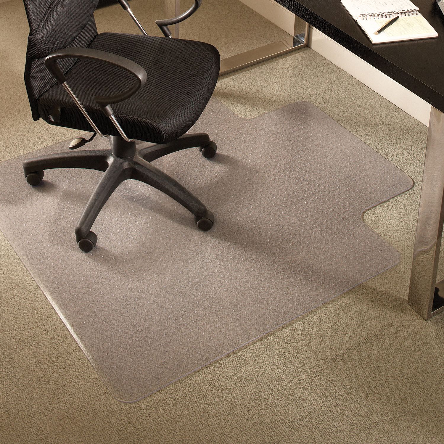 Everlife+Chair+Mats+For+Medium+Pile+Carpet+With+Lip%2C+36+X+48%2C+Clear
