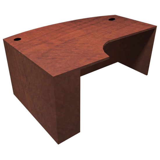 Bow Front Desk with Left Corner Extension (PL177LCH) Thrifty Office