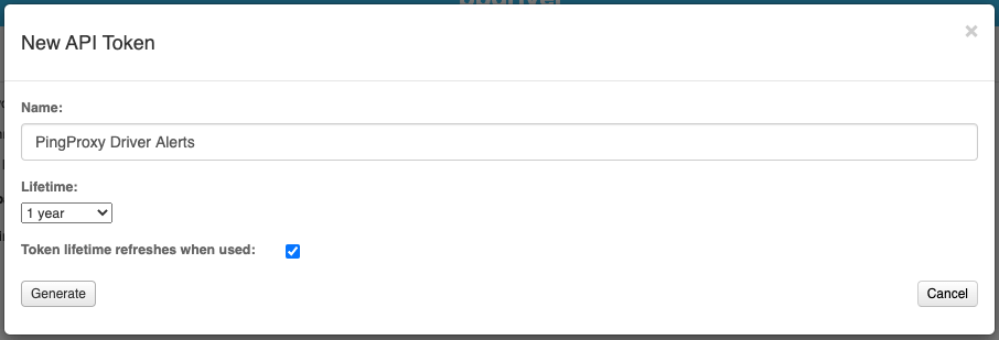 Creating a VNS3 API Token for PingProxy Driver Alerts Creating a VNS3 API Token for PingProxy Driver Alerts