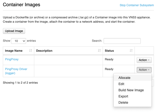 Allocating a Container from the Image Allocating a Container from the Image