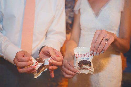 Alyssa and Patrick holding Goo Go Clusters