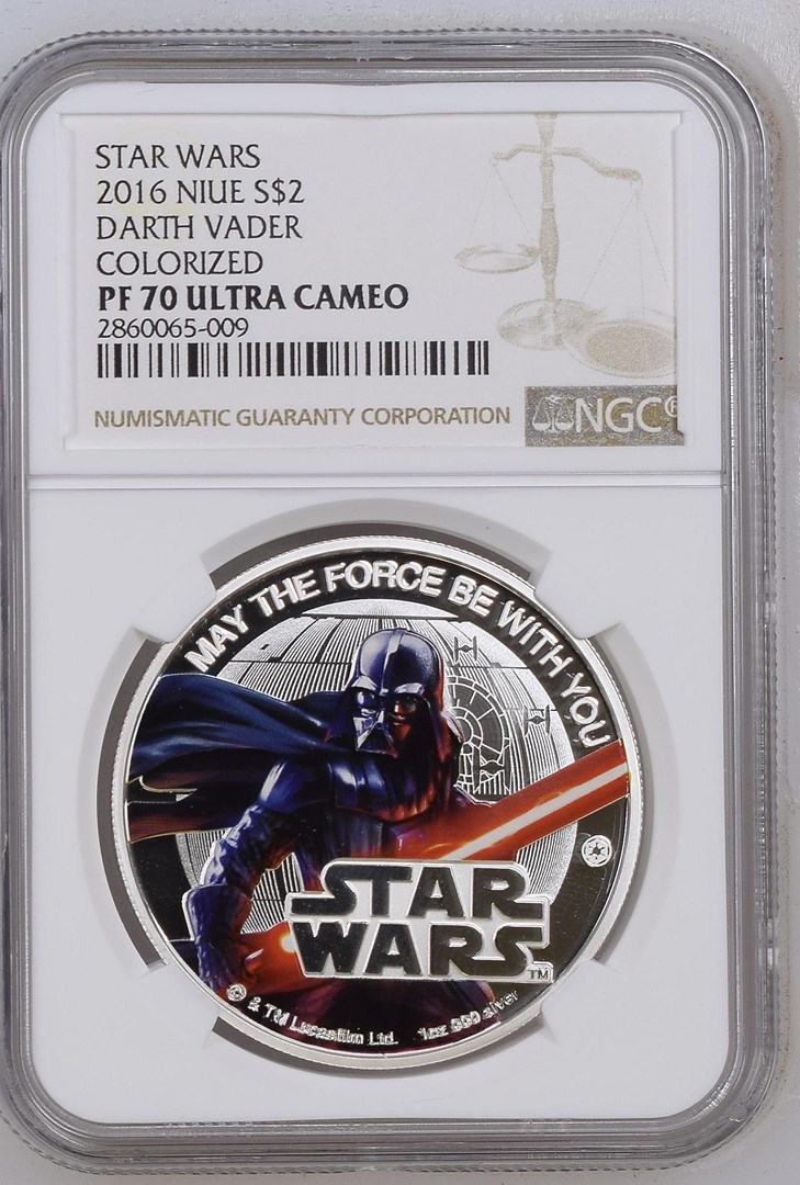 希少、本物、スターウォーズ、2017＄2銀貨PF69ウルトラカメオ⑤ 英領ジブラルタル 1997 ウナとライオン 2ポンド プルーフ金貨