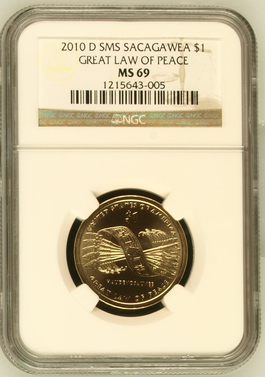 2010 D SMS SACAGAWEA GREAT LAW OF PEACE $1 MS | Coin Explorer | NGC