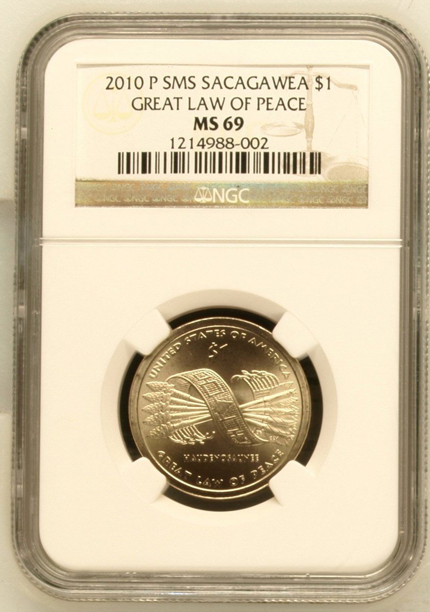 2010 P SMS SACAGAWEA GREAT LAW OF PEACE $1 MS | Coin Explorer | NGC