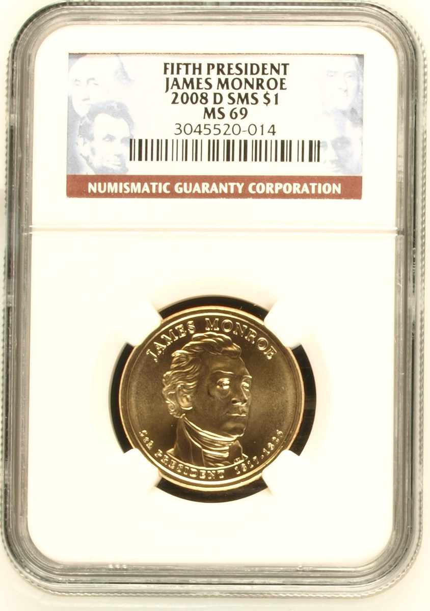 2008 D SMS JAMES MONROE $1 MS | Coin Explorer | NGC