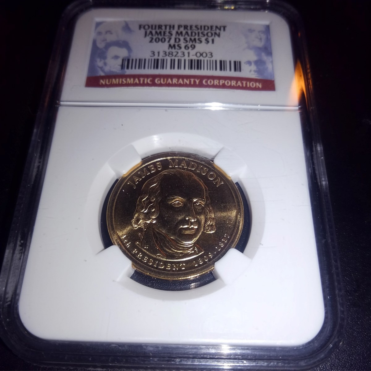 2007 D SMS JAMES MADISON $1 MS | Coin Explorer | NGC