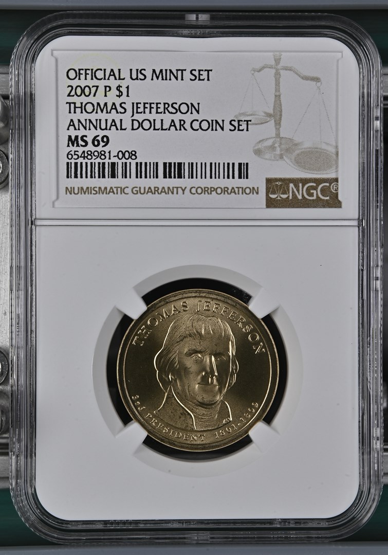 2007 P THOMAS JEFFERSON $1 MS | Coin Explorer | NGC