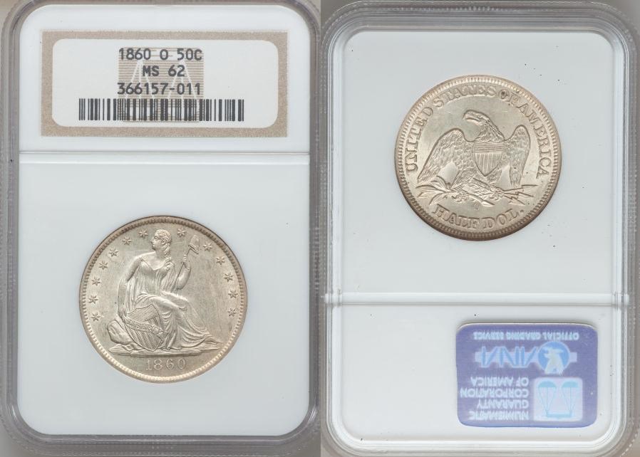 コレクション 1860 Seated Liberty Half Dollar 1860 50C (Regular Strike) Liberty Seated Half Dollar - PCGS