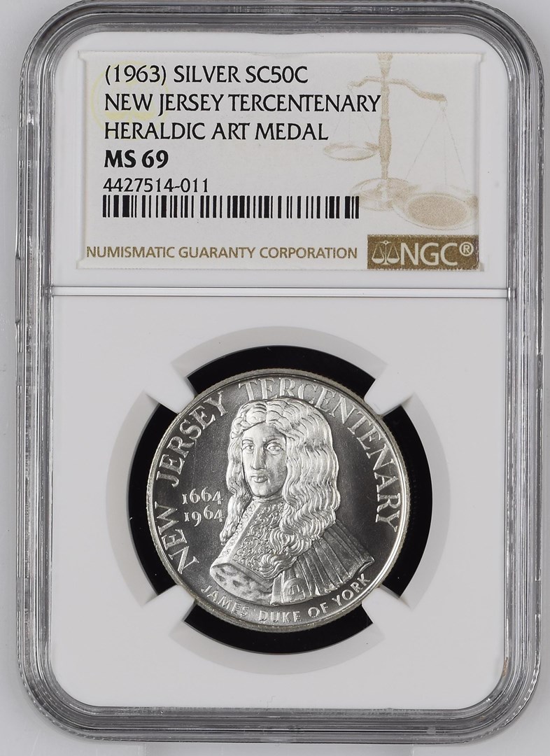 1963) SILVER NEW JERSEY TERCENTENARY SC50C MS | Coin Explorer | NGC