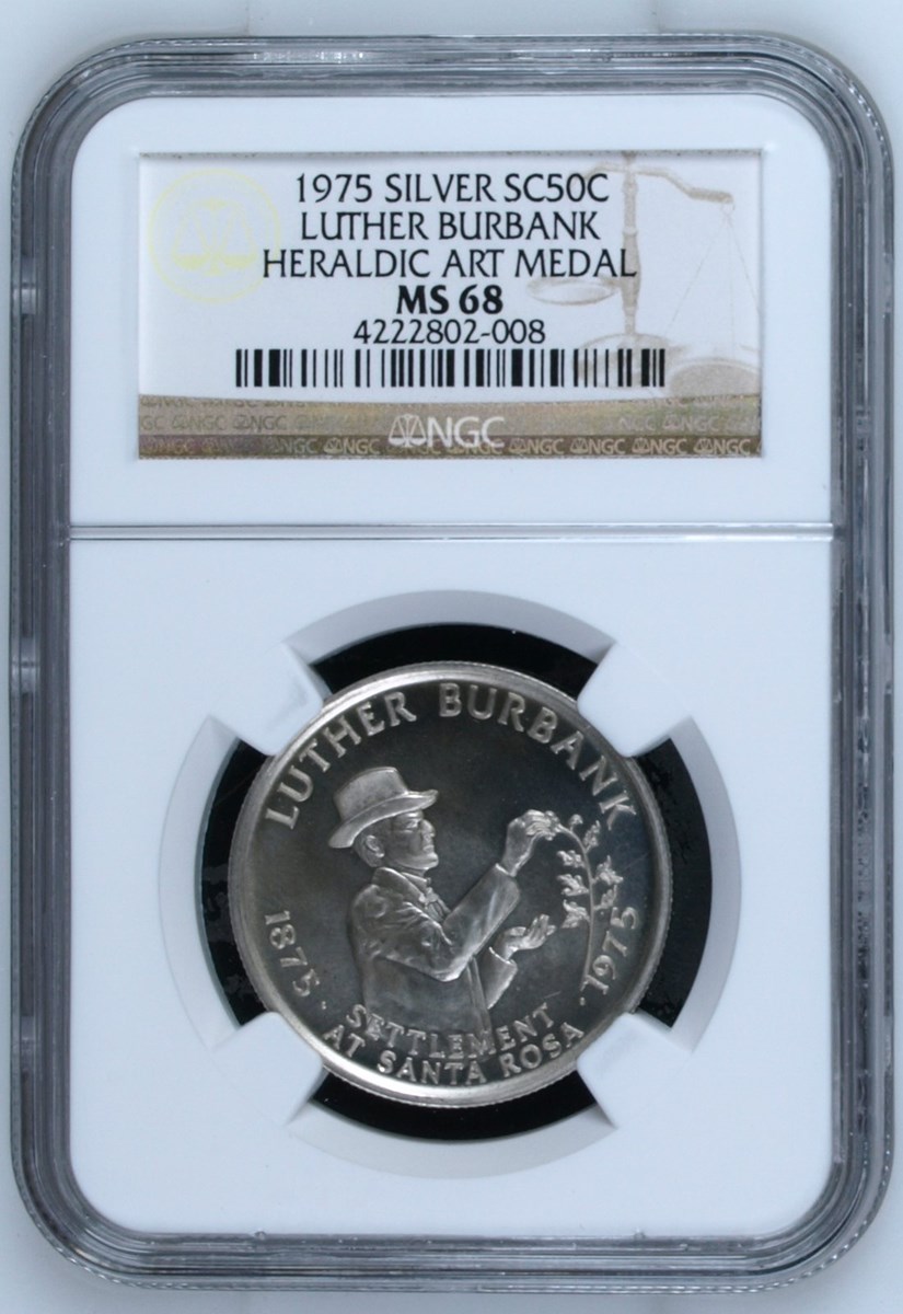 1975 SILVER LUTHER BURBANK SC50C MS | Coin Explorer | NGC