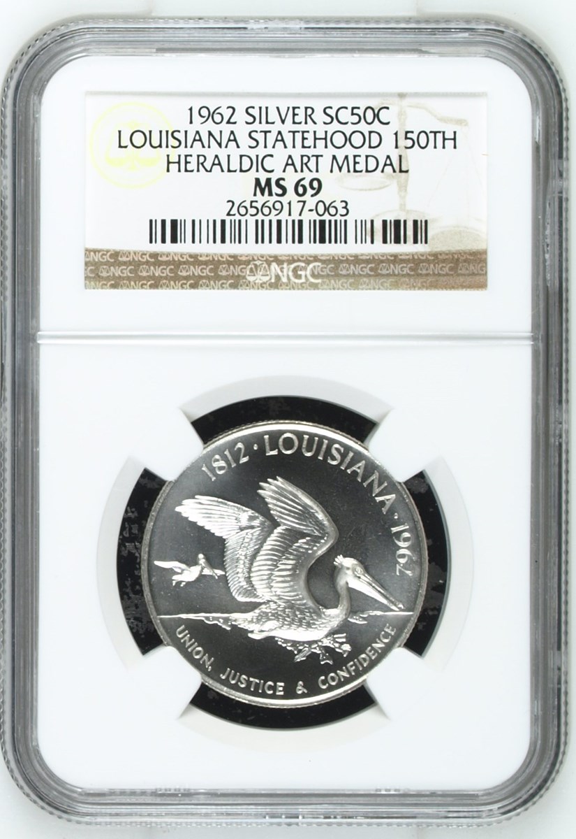 1962 SILVER LOUISIANA STATEHOOD 150th SC50C MS | Coin Explorer | NGC