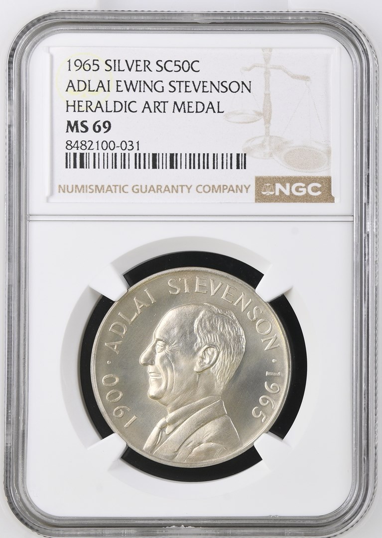 1965 SILVER ADLAI EWING STEVENSON SC50C MS | Coin Explorer | NGC