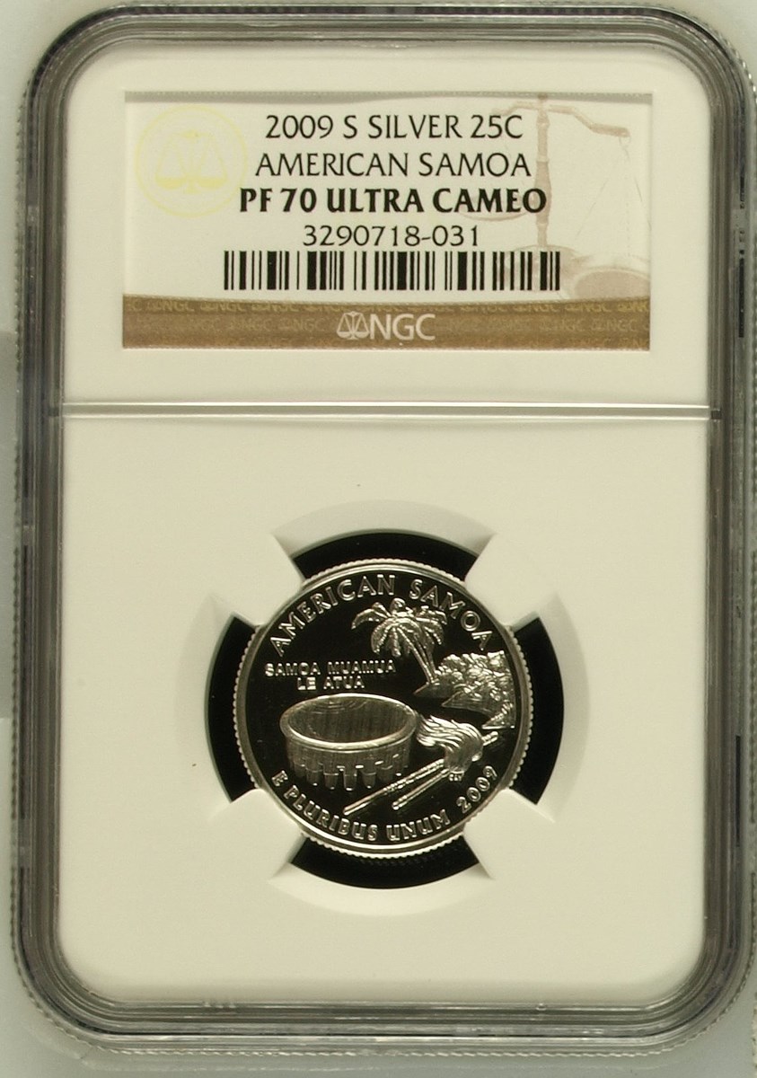 2009 S SILVER AMERICAN SAMOA 25C PF | Coin Explorer | NGC