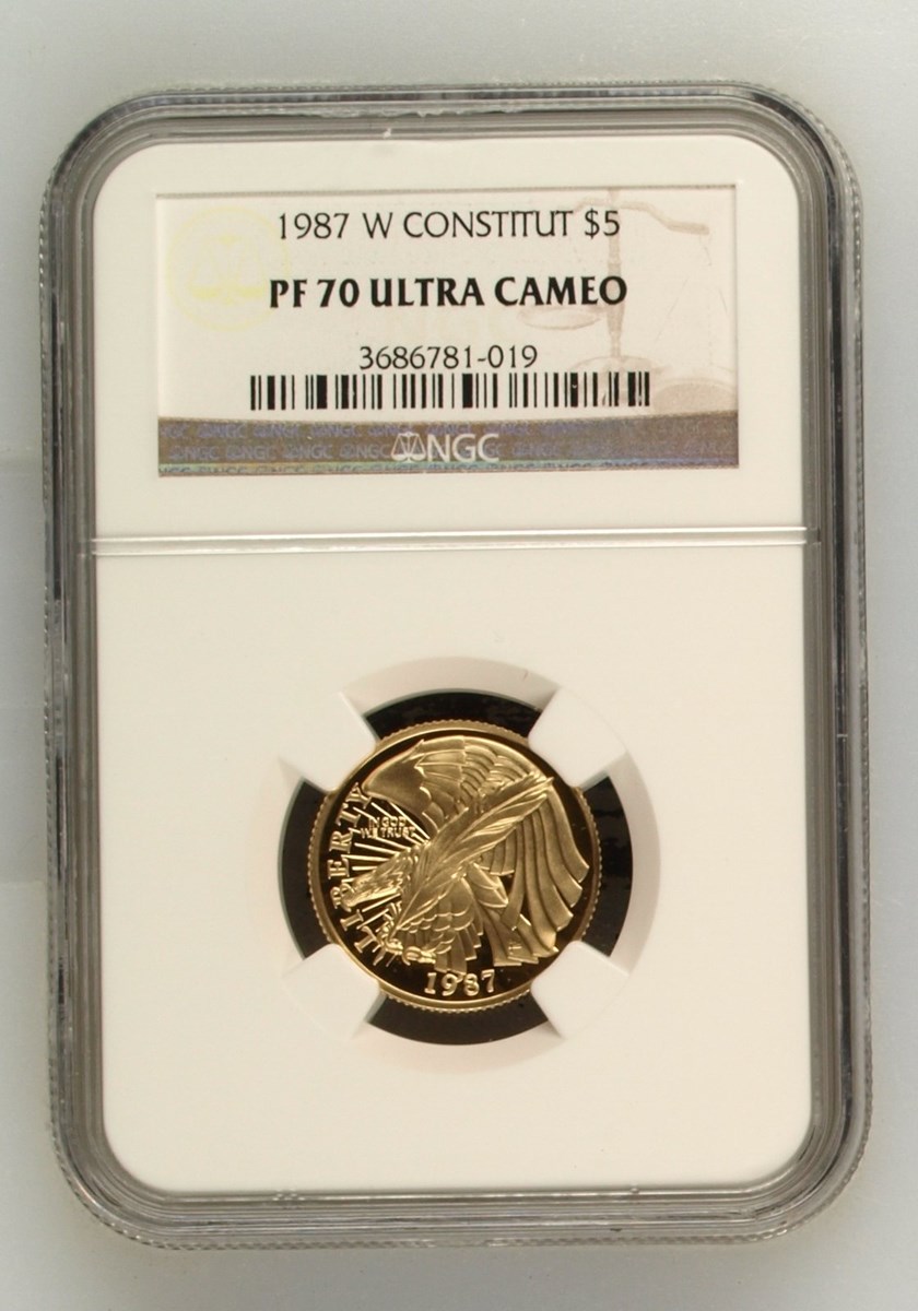 1987 W Constitution Bicentennial $5 PF | Coin Explorer | NGC