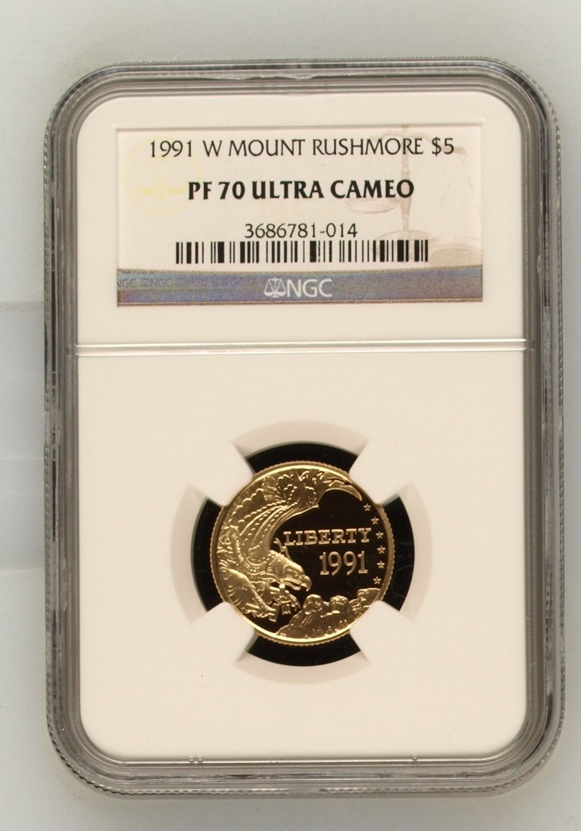 1991 W MOUNT RUSHMORE $5 PF | Coin Explorer | NGC