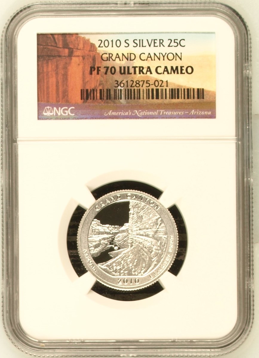 2010 S SILVER GRAND CANYON 25C PF | Coin Explorer | NGC