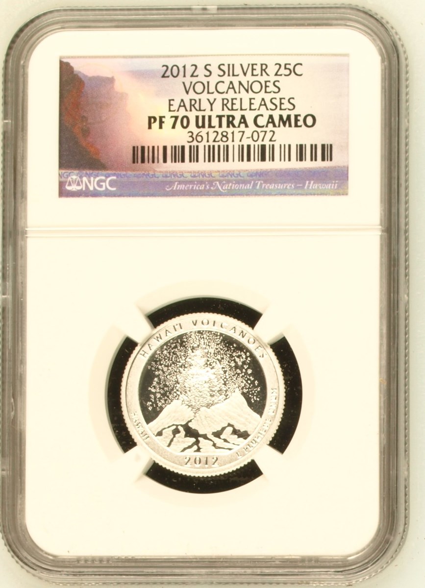 2012 S SILVER VOLCANOES 25C PF | Coin Explorer | NGC