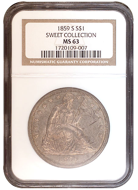 1859 S $1 MS | Coin Explorer | NGC