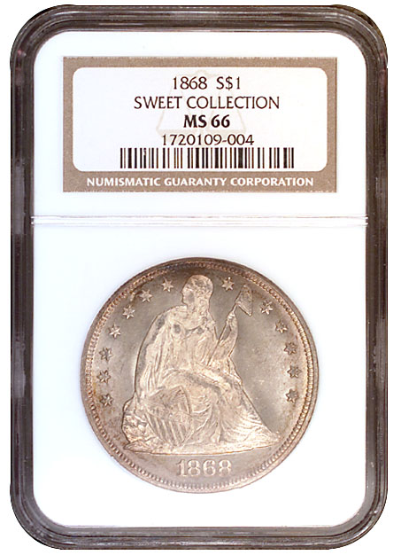 1868 $1 MS | Coin Explorer | NGC