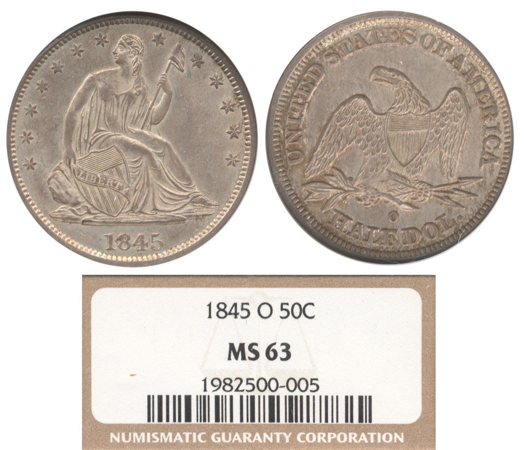 外国メダル、 1845 O 50C MS | Coin Explorer | NGC