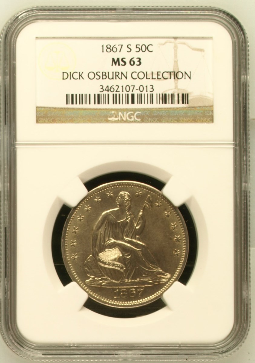 1867 S 50C MS | Coin Explorer | NGC