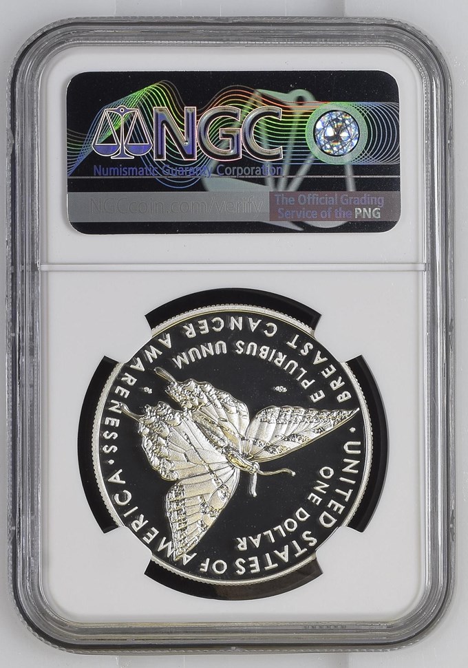 2018 P Breast Cancer Awareness S$1 PF | Coin Explorer | NGC