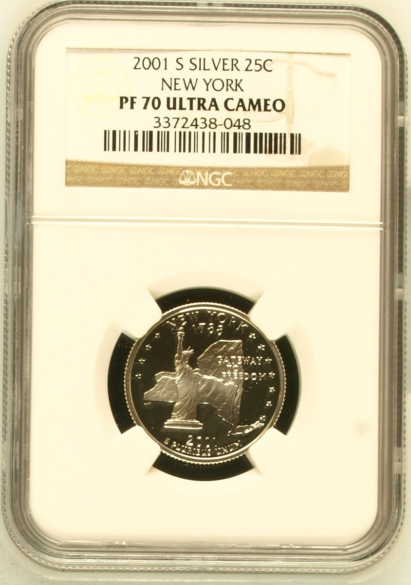世界2枚 2001 オーストラリア 初採用 ホログラム 銀貨 NGC PF 70 2001 S SILVER NEW YORK 25C PF | Coin Explorer | NGC