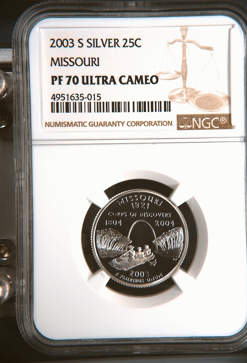 2003 S SILVER MISSOURI 25C PF | Coin Explorer | NGC