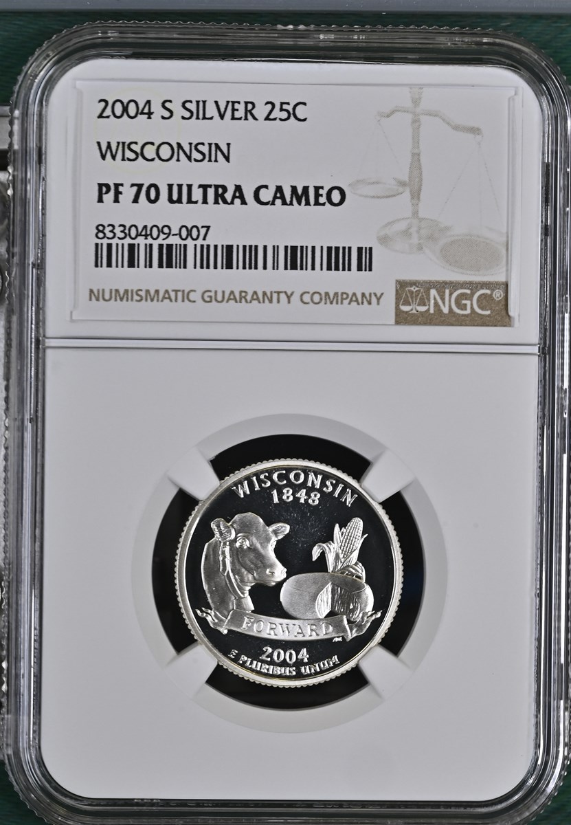 2004 S SILVER WISCONSIN 25C PF | Coin Explorer | NGC