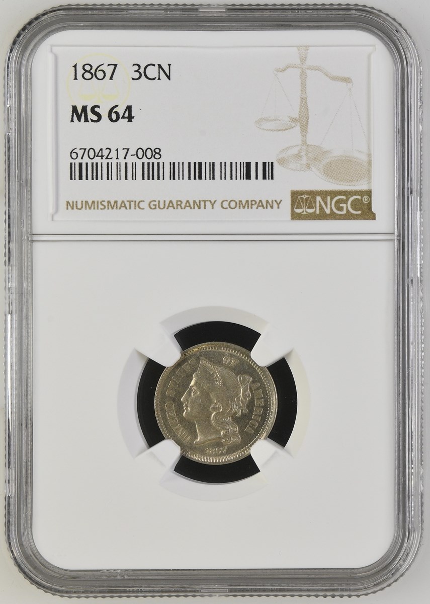 ゴテンクス 1867 3CN MS | Coin Explorer | NGC