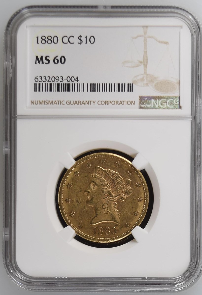 1880 CC $10 MS | Coin Explorer | NGC