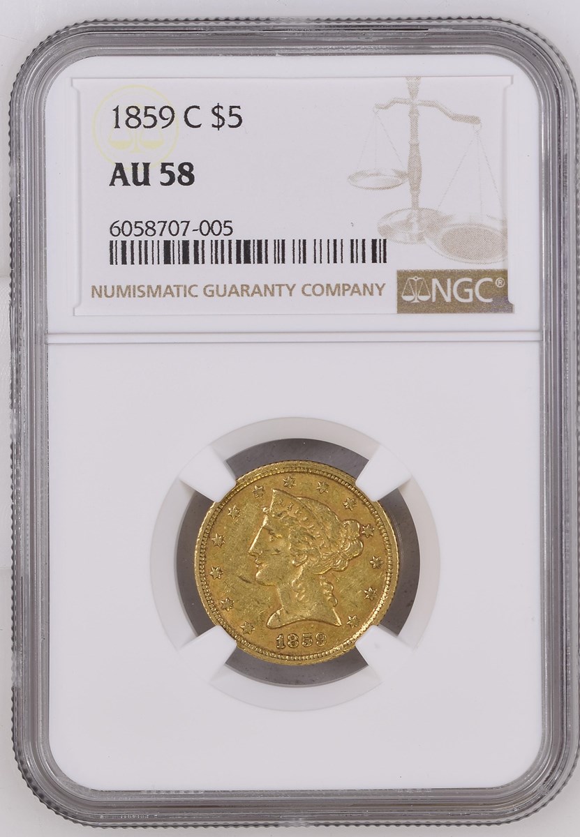 1859 C $5 MS | Coin Explorer | NGC