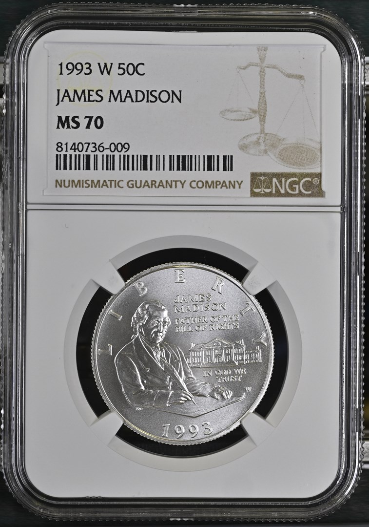 1993 W JAMES MADISON 50C MS | Coin Explorer | NGC