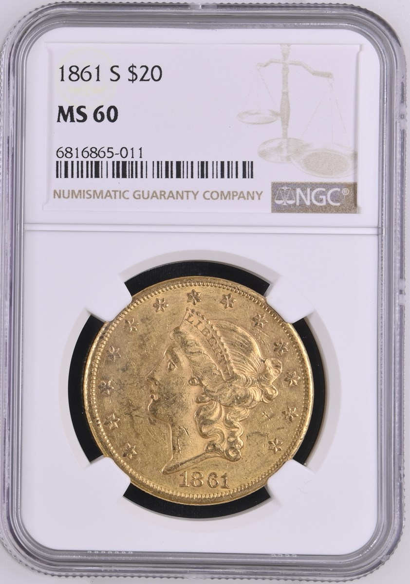 1861 S $20 MS | Coin Explorer | NGC