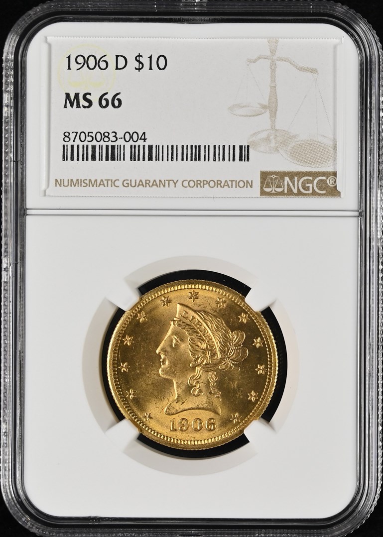 1906 D $10 MS | Coin Explorer | NGC