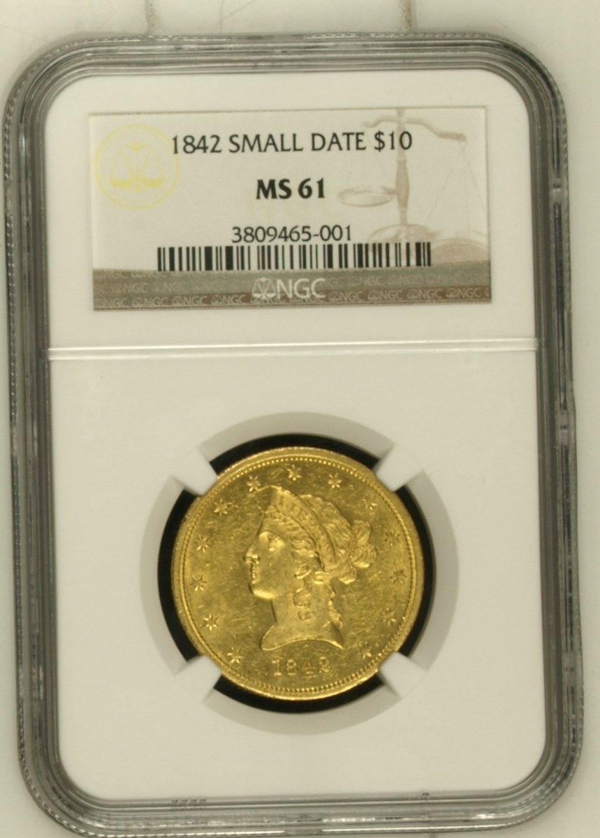 1842 SMALL DATE $10 MS | Coin Explorer | NGC