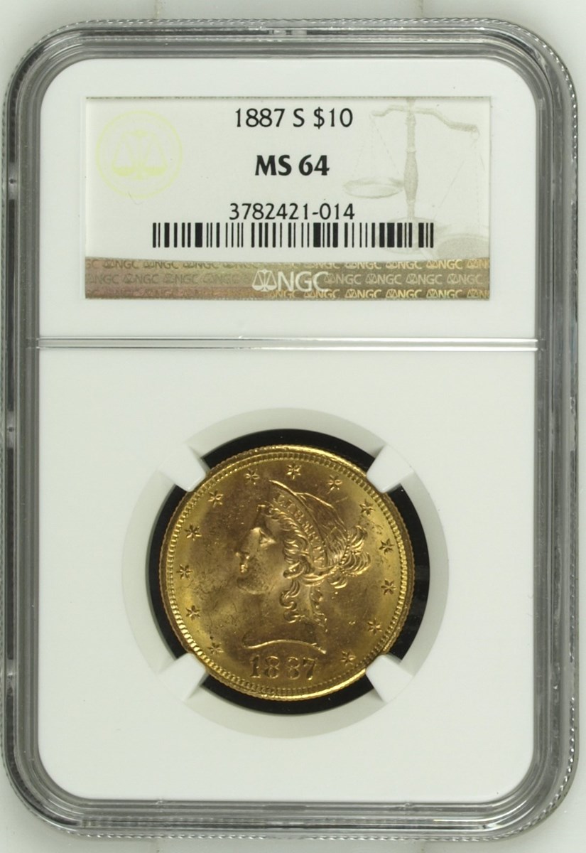 1887 S $10 MS | Coin Explorer | NGC