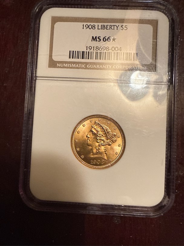 1908 LIBERTY $5 MS | Coin Explorer | NGC