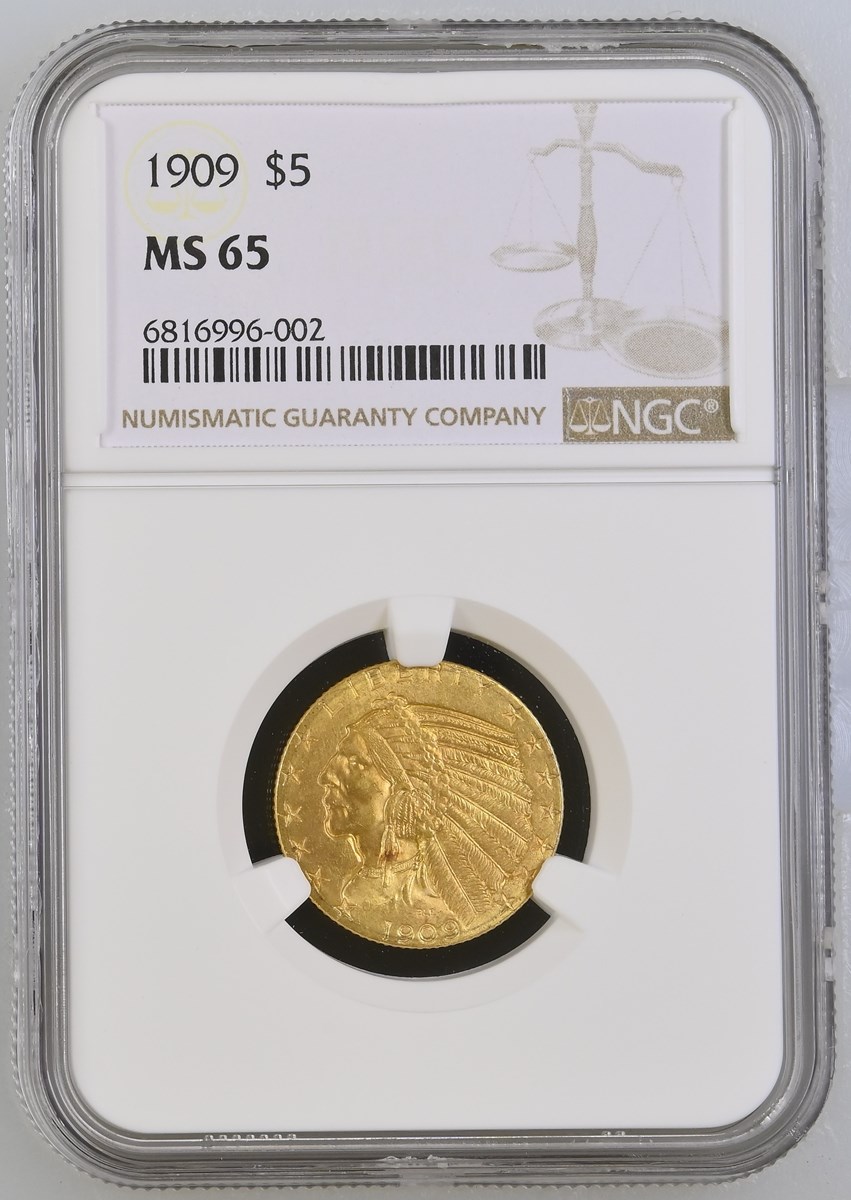 1909 $5 MS | Coin Explorer | NGC