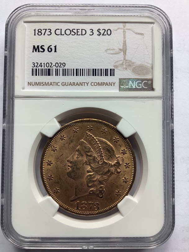 1873 CLOSED 3 $20 MS | Coin Explorer | NGC